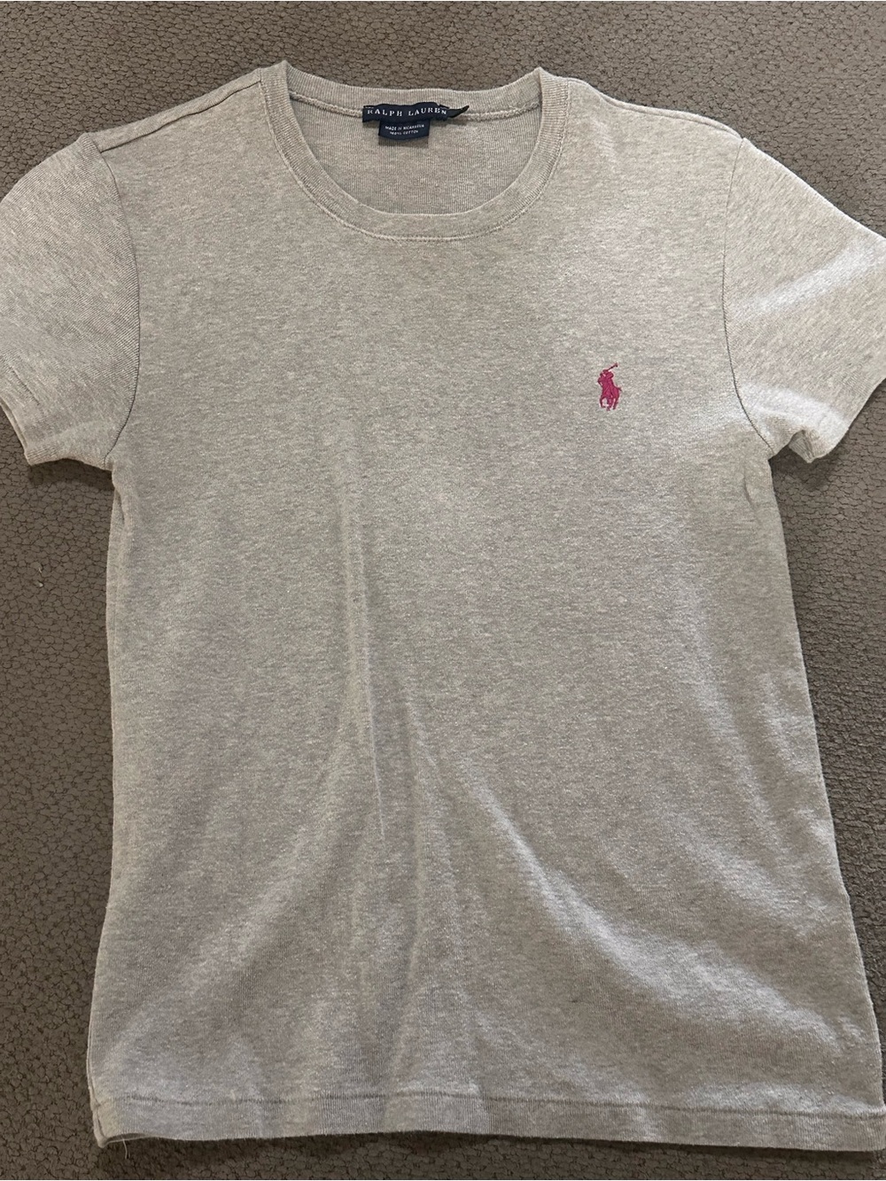 Ralph Lauren Classic Crew Tee with Pink Pony